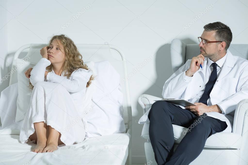 Patient talking with a psychiatrist