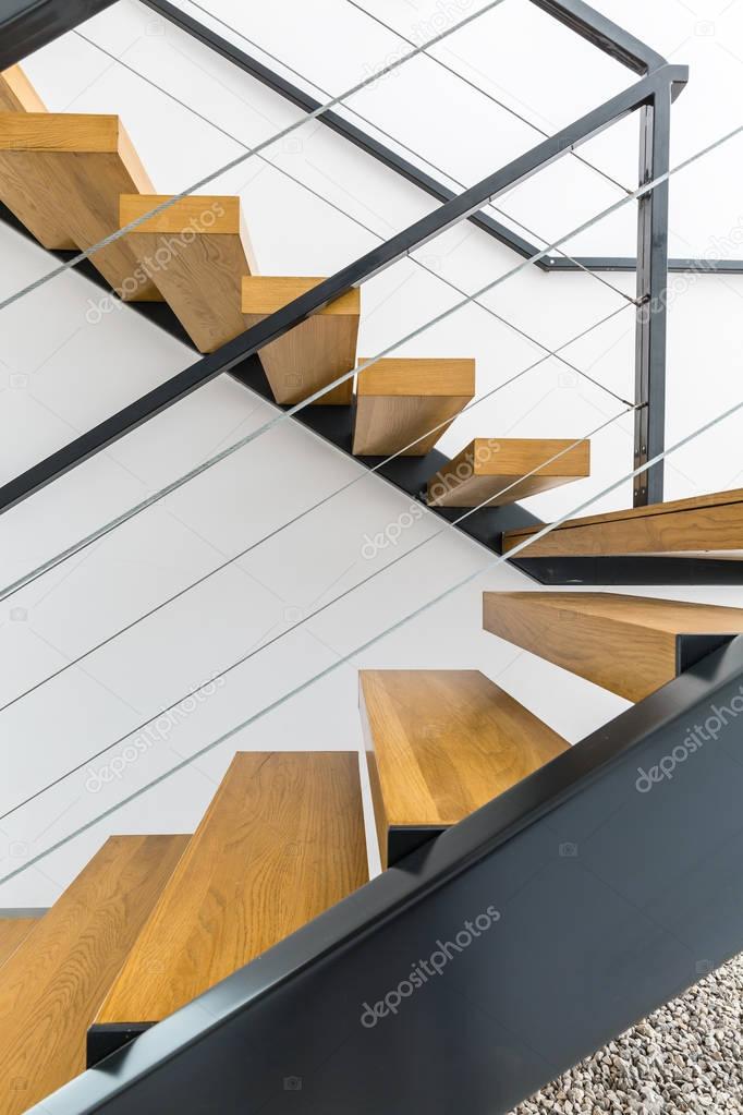 Minimalist wooden staircase