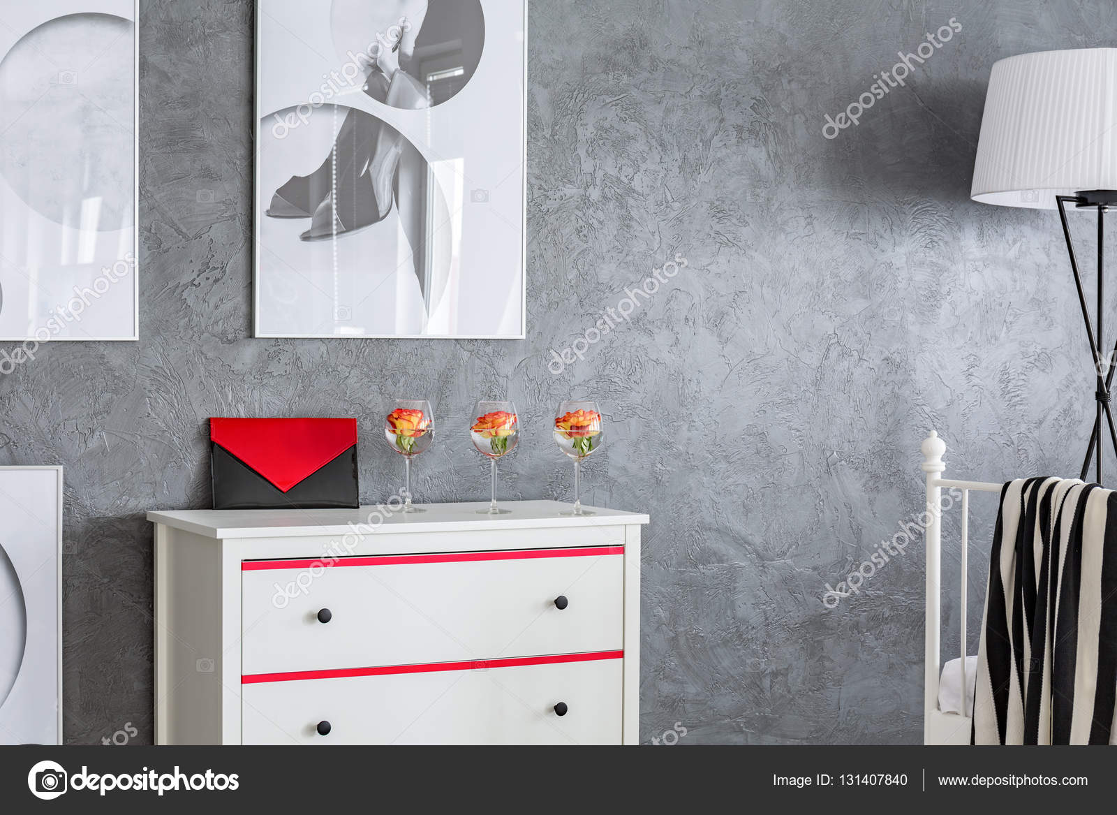 Grey Apartment With White Dresser Stock Photo C Photographee Eu