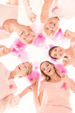 Ladies in pink against cancer clipart