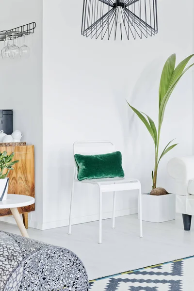 Кімната з простим білим стільцем — стокове фото