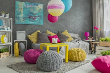 Rahat yün hassock