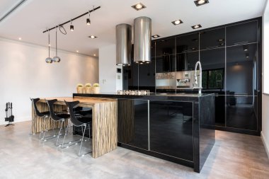 Yemek odası ile zarif mutfak