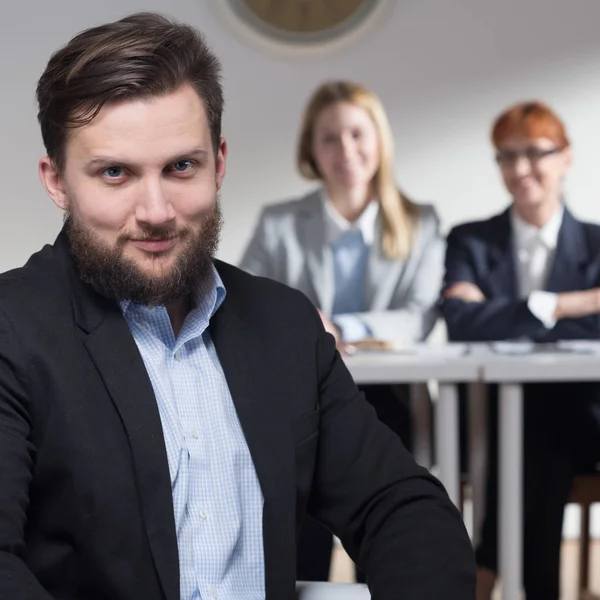 Job applicant after conversation with recruiters — Stock Photo, Image