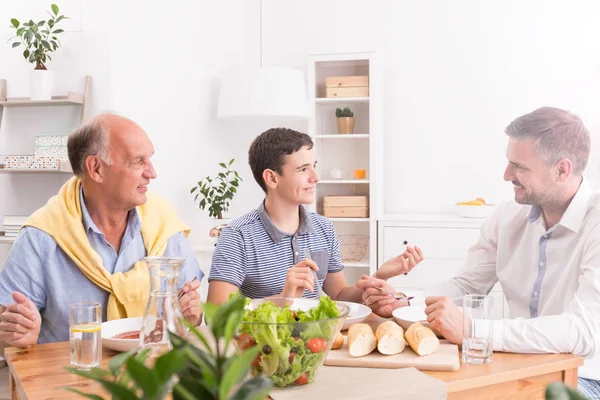 Family dinner with father — Stock Photo, Image
