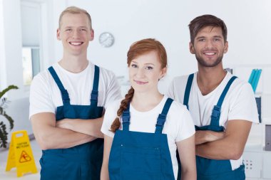 Team of cleaners clipart