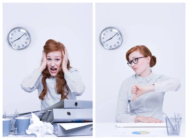 Lavoratore tardivo e puntuale — Foto Stock