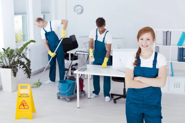 Cleaners working in office — Stock Photo, Image