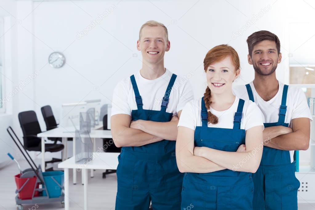 Young smiling cleaners 