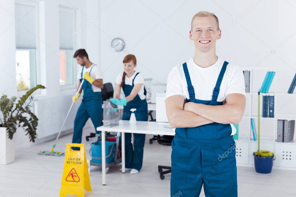 Young cleaning staff