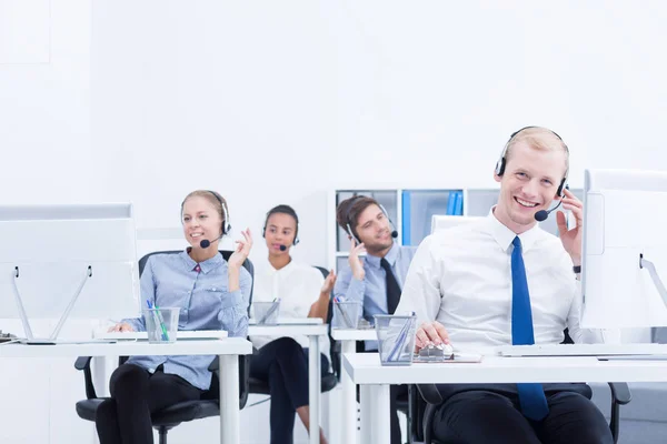 Co-workers in call center — Stock Photo, Image