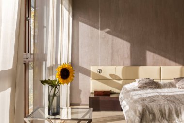 Modern tasarlanmış yatak odası iç