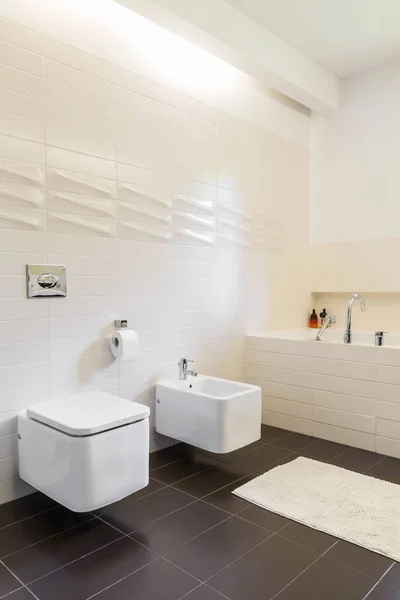 Salle de bain avec WC et bidet — Photo