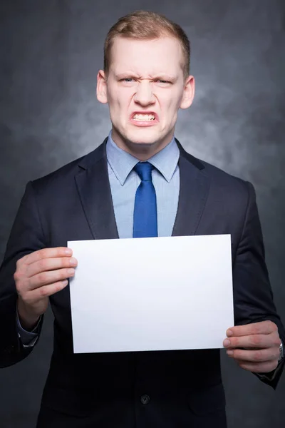 Nervous man in een pak — Stockfoto