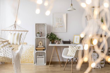 Işıklar ile oturma odası