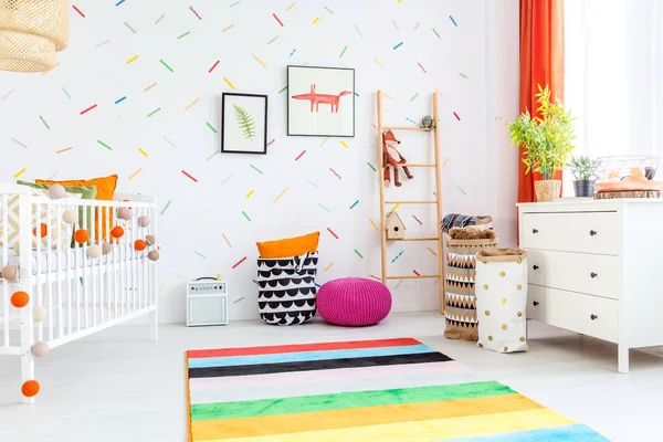 Baby room with white dresser — Stock Photo, Image