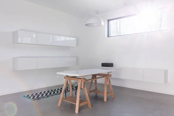 Chambre moderne blanche minimaliste — Photo