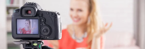 Vlogger y vídeo — Foto de Stock