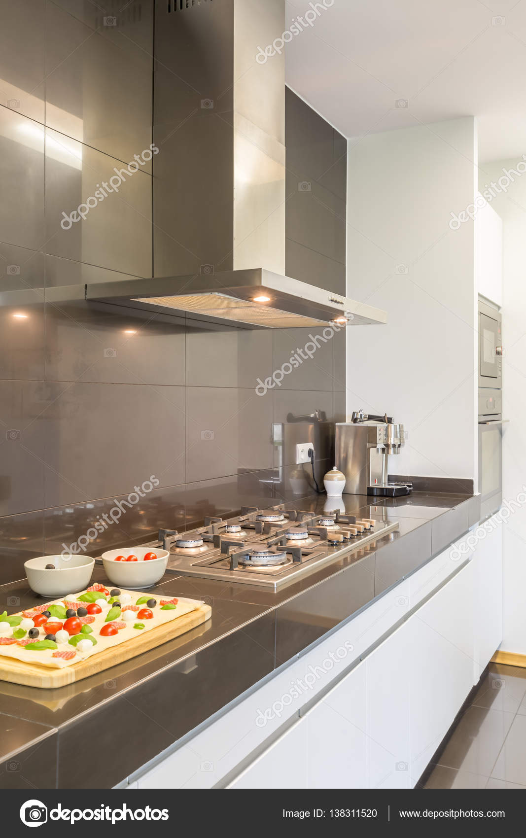Projeto Da Cozinha De A O Com Fog O Fotografias De Stock Projeto Da Cozinha De A O Com Fog O Fotografias De Stock