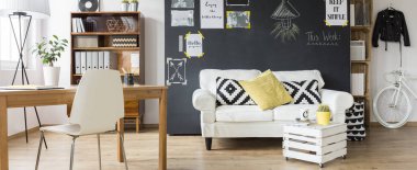 Modern ahşap Resepsiyon ile düz