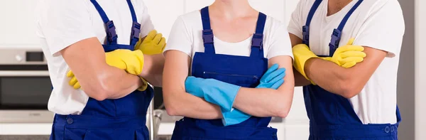 Cleaners with their arms folded — Stock Photo, Image