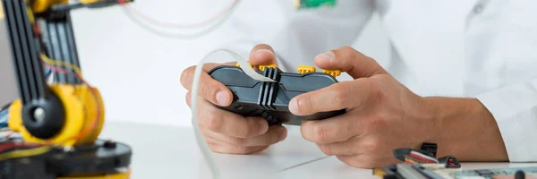 Student in robotics engineering school — Stock Photo, Image