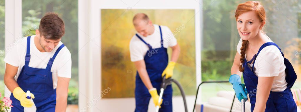 Cleaners at work