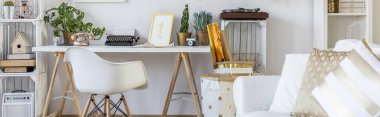 Boho tarzı ev çalışma alanı 