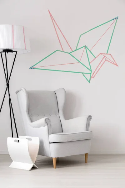 Fauteuil en origami chambre — Photo