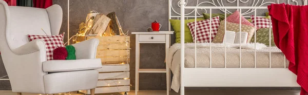 Cozy grey and white bedroom