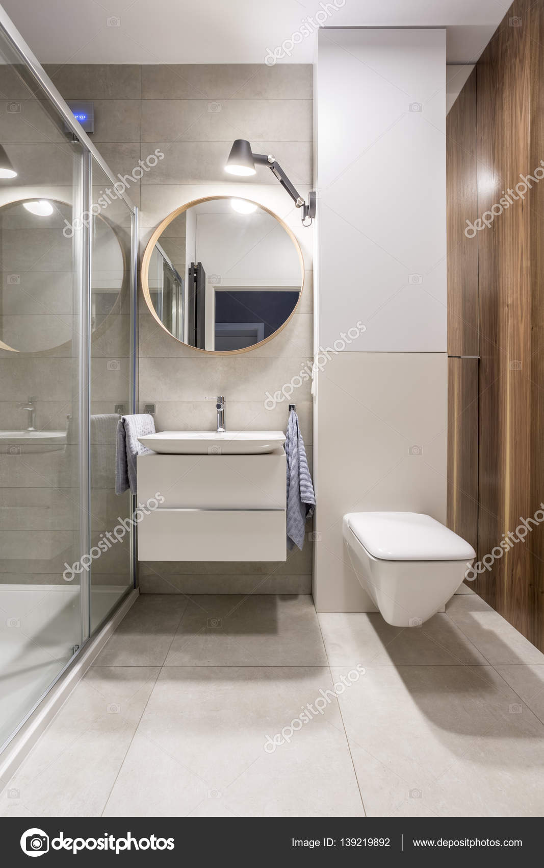 Szürke fürdÅszoba wc vel — stock fotó © photographee.eu #139219892