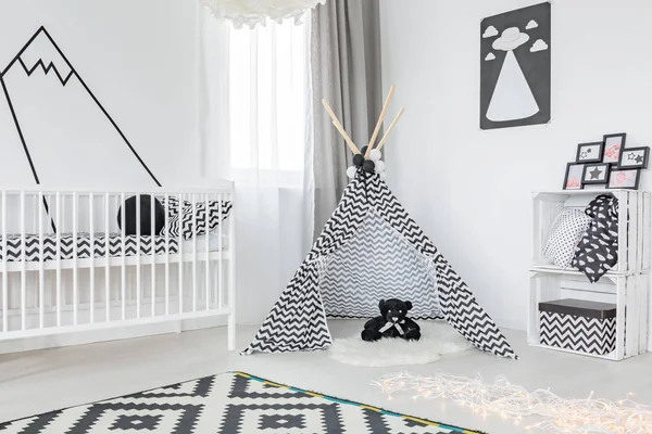 Black and white child room — Stock Photo, Image