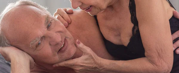 Senior man having sex with partner — Stock Photo, Image