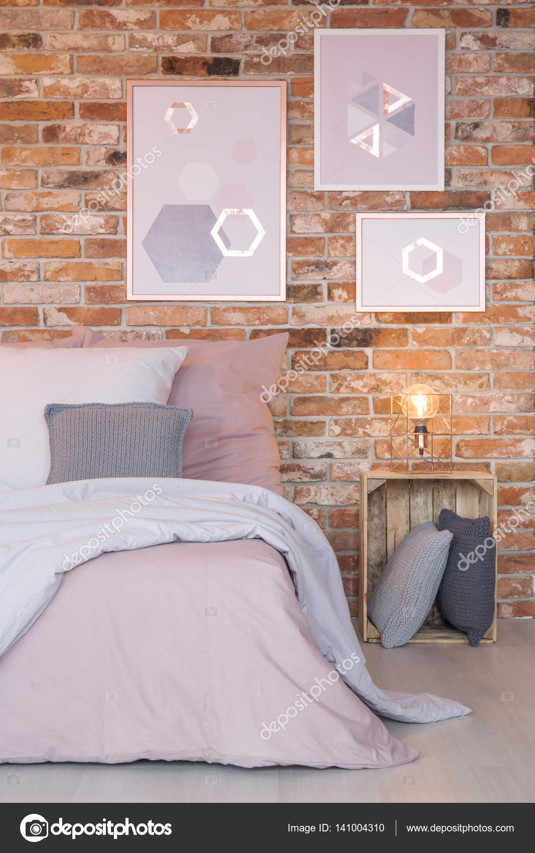 Slaapkamer met moderne wanddecoratie — Stockfoto © photographee.eu ... Slaapkamer met moderne wanddecoratie — Stockfoto © photographee.eu ...