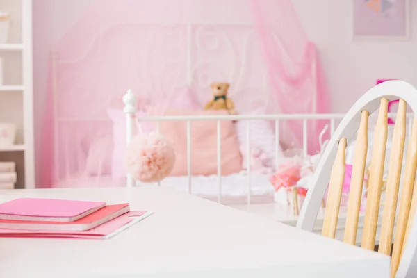 Bright girl room with desk — Stock Photo, Image