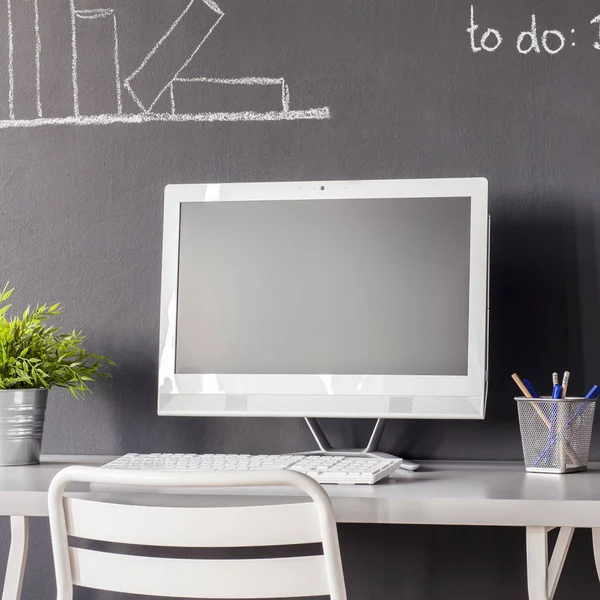 Computer in a modern study — Stock Photo, Image