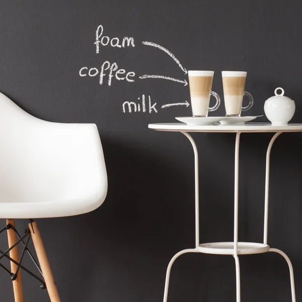 Coffee table with modern chairs — Stock Photo, Image