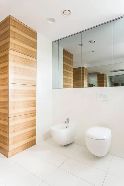 Lichte witte badkamer met grasuil — Stockfoto