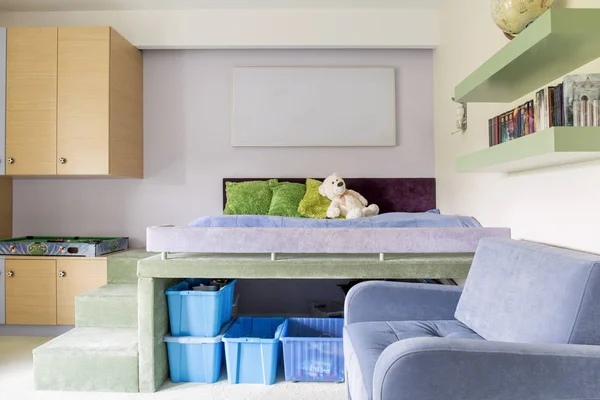 Mavi çocuğun oda tasarım — Stok fotoğraf