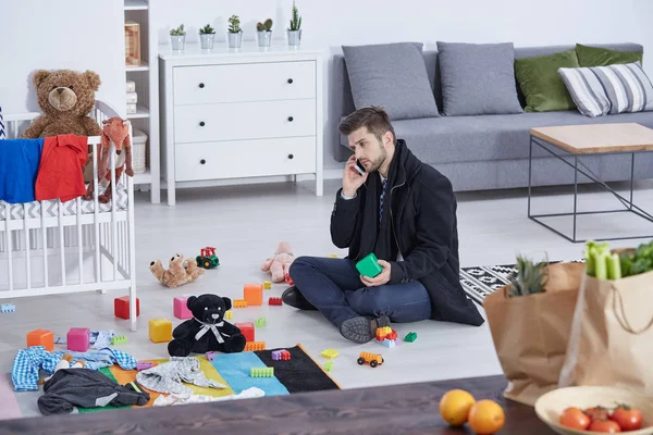 Trøtte tider pappa – stockfoto