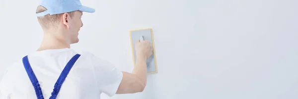 Man plastering wall — Stock Photo, Image