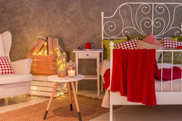 Eleganta sovrum med ljus — Stockfoto