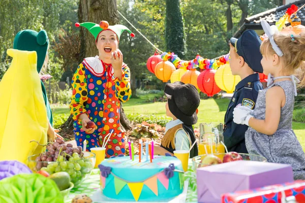 Party entertainer wearing costume