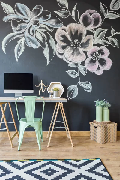 Blackboard wall at studio — Stock Photo, Image