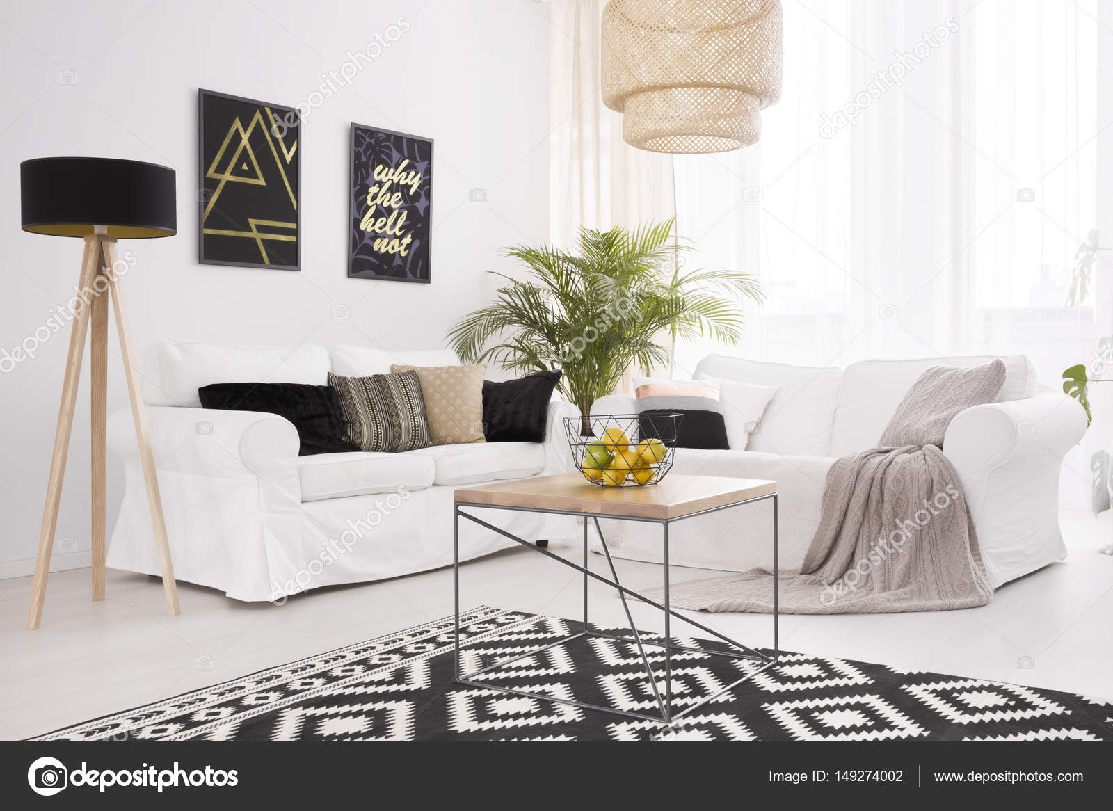 Salotto bianco e nero — foto stock © photographee.eu #149274002 Salotto bianco