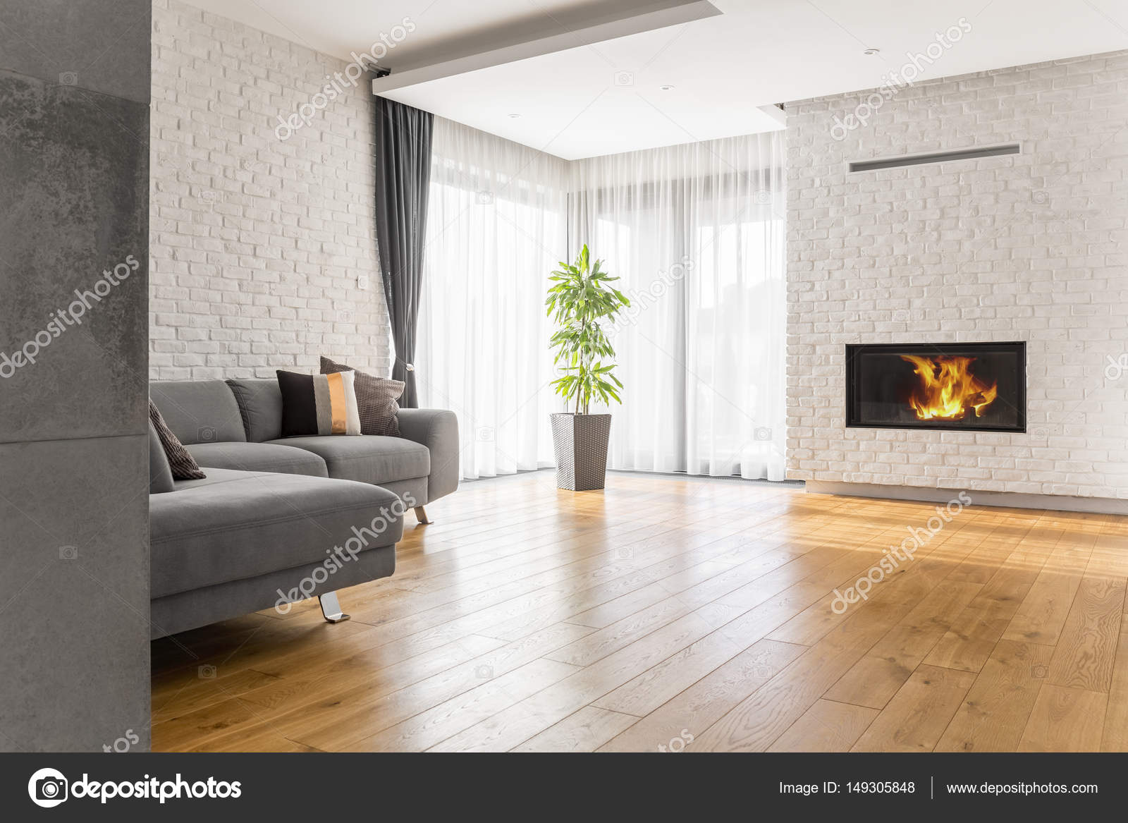 Woonkamer met houten vloeren — Stockfoto © photographee.eu #149305848 Woonkamer met houten vloeren — Stockfoto © photographee.eu #149305848