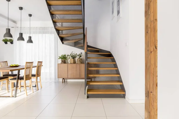 White apartment with staircase — Stock Photo, Image