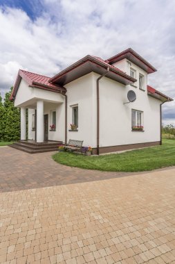 Kaldırım taşı döşeli driveway fikir Porches villa
