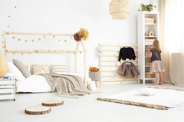 Scandi slaapkamer ontwerp — Stockfoto