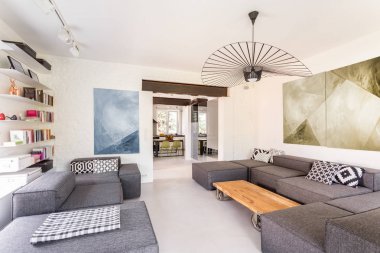 Modern stüdyo oturma odası iç